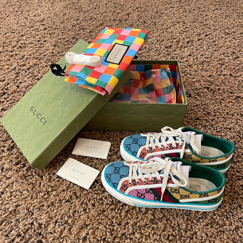 Gucci Tennis 1977 Shoes Multicolor size 38.5 RARE